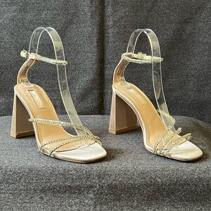 ⭐️ Offer B2G2! BUY 2 GET 2 FREE! 
TOPSHOP Sky Beige Diamanté Block Heels